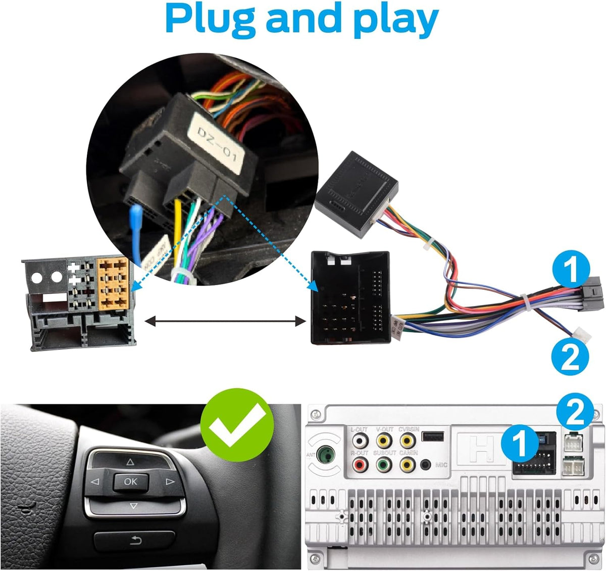 Autoradio Radio for VW Passat Jetta Caddy Touran Golf 5 6 GTI T5 EOS Polo with Wireless Carplay Android Auto TF Card Touchscreen Bluetooth