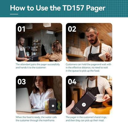 Retekess TD157 Pager Systeem, Oproepsysteem Restaurant, 16 Pagers, 300 mAh 20H, 2 Oproepmodi, Gemakkelijk te Gebruiken, Waterdicht Aanraaktoetsenbord, Semafoonsysteem voor Bar, Ziekenhuis, Hotel