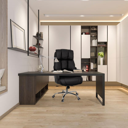 hjh OFFICE 706814 XXL managersstoel Commander kunstleer zwart bureaustoel dik gevoerd, kantelfunctie, hoge rugleuning, zwart 2