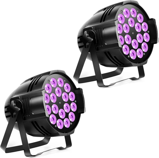 HOLDLAMP 2pcs 18 LED Bulbs, 200W LED Stage Lights 4-in-1 RGBW Projector Per Projector with DMX 4/8CH for Party Disco Bar Family Celebrations Churches - QUORE