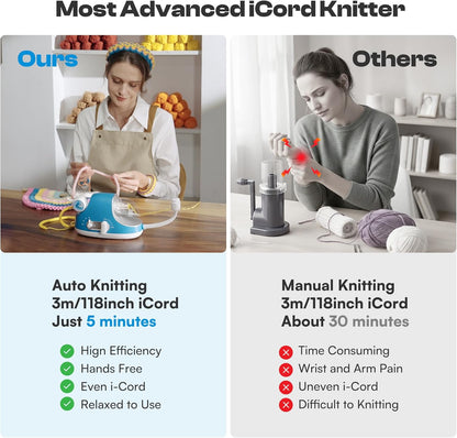 Automatische I-Cord Breimachine – Breimolen – Koordmaker – I-Cord Maker – Decoratieve Breimachine – 3 Snelheden – Gelijkmatige Draadspanning