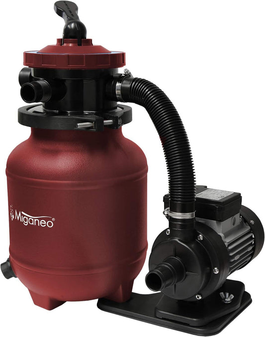 Miganeo Speed Clean Dynamic 6500 Zandfilterinstallatie, rood, pompvermogen 4500 l/u, filtervermogen 3.900 l/u, filterinstallatie voor zwembaden tot 19.000 liter, energiebesparend 200 watt