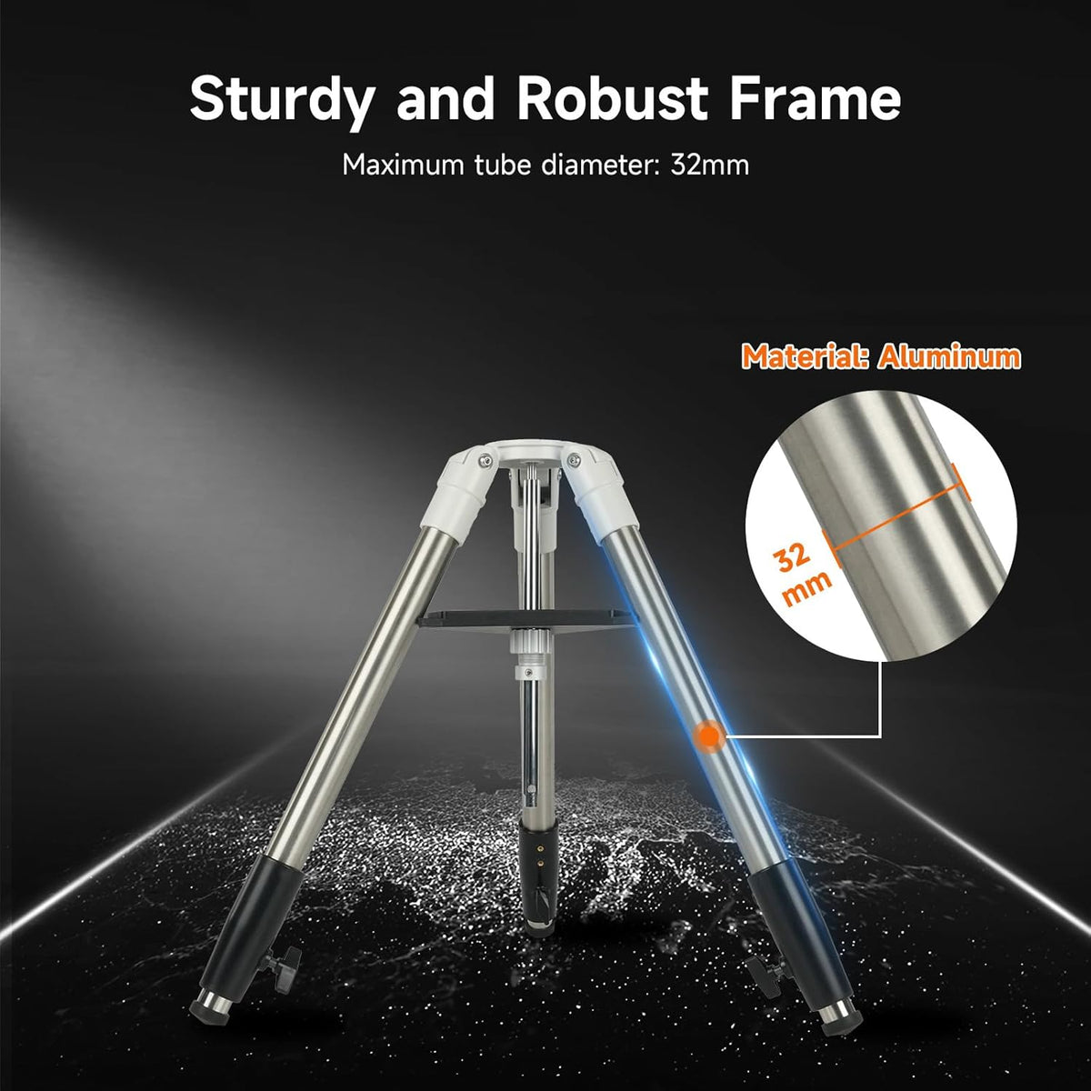 Svbony SV225T Astronomical Telescope Tripod, Extendable Aluminum Tripod, Portable Telescope Accessories, Compatible with SV225 Series Alt-Azimuth Mounts, Ideal for Astronomical - QUORE