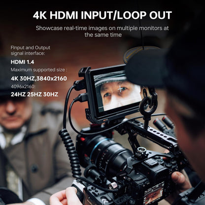 VILTROX DC-X2 Camera Field Monitor 2000 Nits Hoge Helderheid Touchscreen 6 Inch DSLR Camera Monitor met 1920x1080 IPS 4K HDMI Loop in/Out 3D LUTs Waveform Video Peaking Focus Assist Batterij,Zonnekap