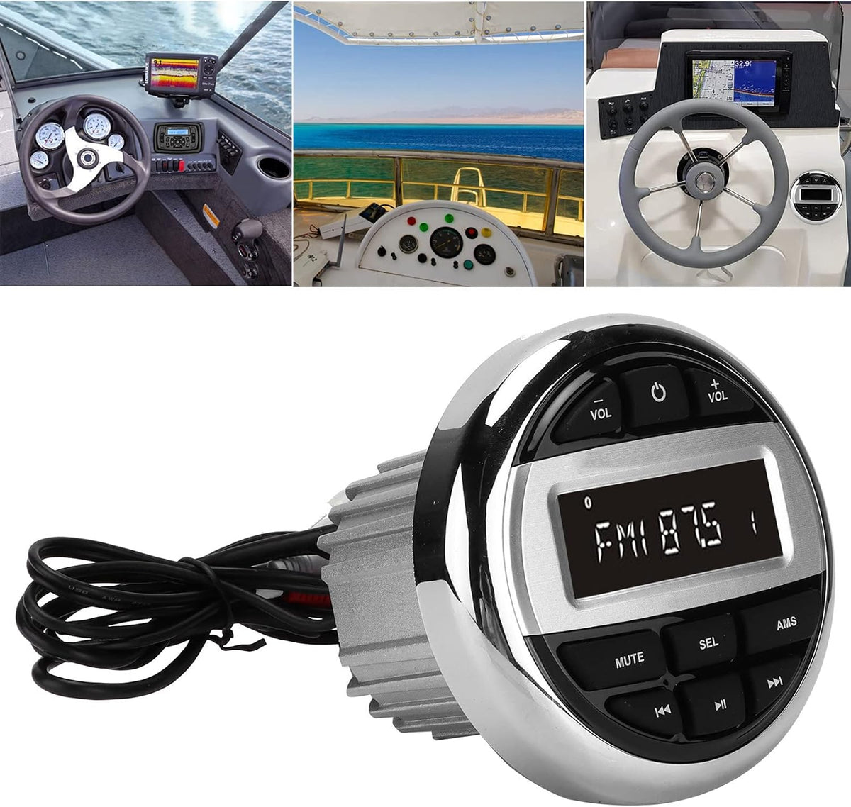 Marine Stereo Receptor,Boot Jacht Onderdelen,Marine Bluetooth Luidspreker Mp3-speler Waterdichte Boot Accessoires Voor Badkamer Sauna