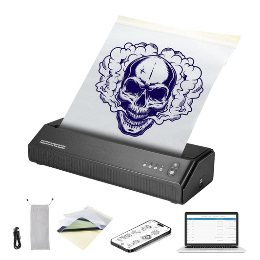 Tattoo Stencil Printer – Tattoo Printer – Tattoo Transferprinter – Tattoo Sjabloonprinter – Draadloze Tattoo Printer – Thermisch Printen Zonder Inkt – 2500mAh Draagbare Batterij