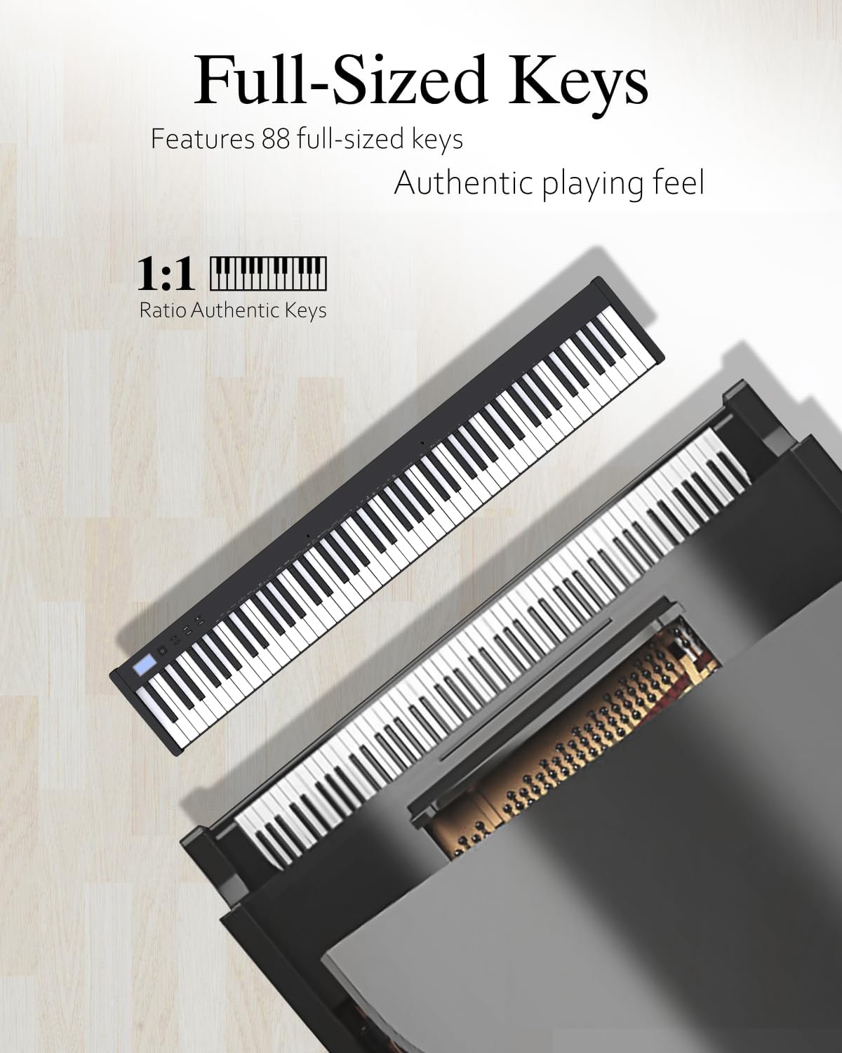 Digitale Piano Wit – Elektrisch Keyboard – Piano-Keyboard – Elektrische Piano – 88-Toetsen Keyboard – 88 Semi-Gewogen Full-Size Toetsen – Complete Beginnerset Met Draagtas, Muziekstandaard, Sustainpedaal En Hoofdtelefoon
