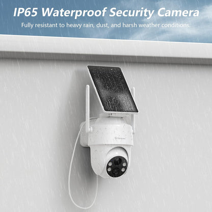 Draadloze Bewakingscamera – Beveiligingscamera – Wifi Camera – Buitencamera – Accu Camera – 2K Resolutie – IP65 Waterdicht – Kleurennachtzicht Met Sirene