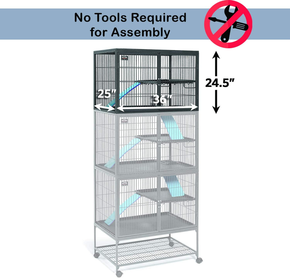 Midwest Huizen voor Huisdieren Ferret Nation Cage, Single Story, Platinum Gray
