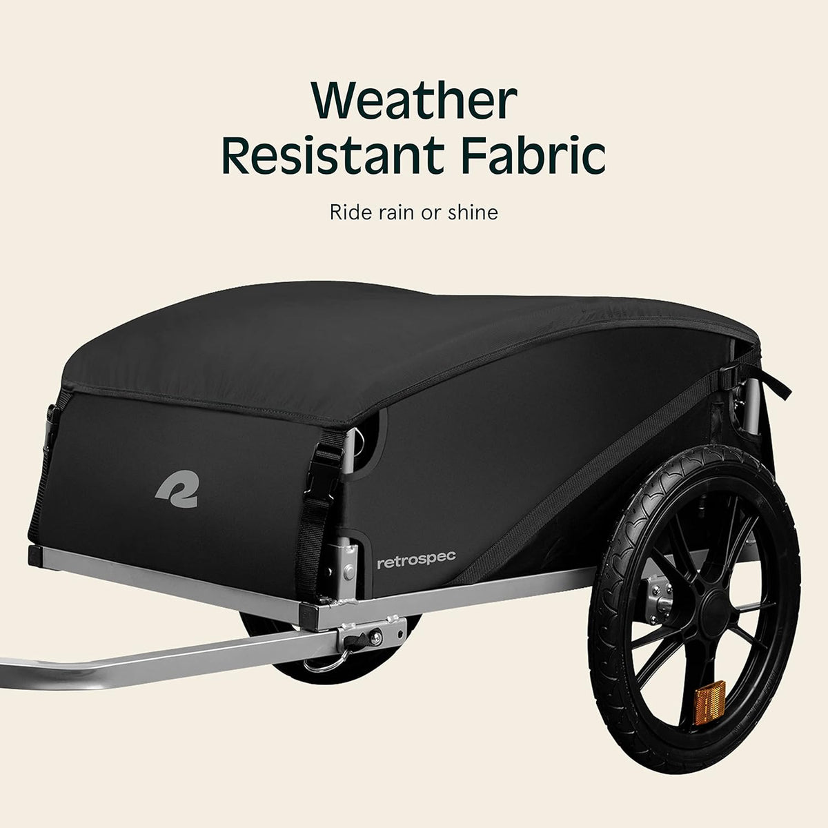 Retrospec Rover Hauler Cargo Bike Trailer met inklapbaar frame en weerbestendige stof, grote vrachtdrager, geschikt voor 20-29" fietswielen