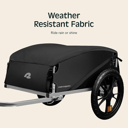 Retrospec Rover Hauler Cargo Bike Trailer met inklapbaar frame en weerbestendige stof, grote vrachtdrager, geschikt voor 20-29" fietswielen