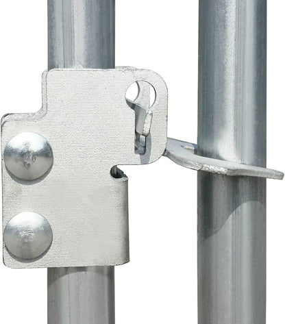 XXL chicken coop with spout, galvanised steel, 5 x 1 x 1.5 m, silver, waterproof, lockable, durable, stable - for chickens, chickens, ducks, geese etc.