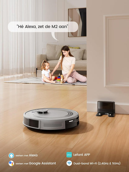 Robotstofzuiger – Stofzuigerrobot – Dweilrobot – Automatische Vloerwisser – Dweilstofzuiger – Compact Formaat – Stil in Gebruik