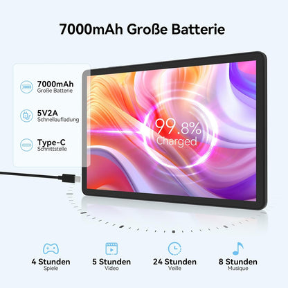 FEONAL 11 Inch Android 15 Tablet Octa-Core 16GB RAM 128GB ROM+1TB, 13MP+8MP Camera, 5G WiFi & Bellen, Met Muis/Toetsenbord/Pen