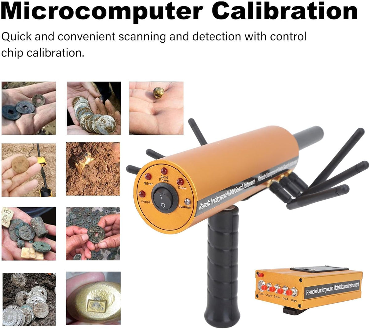 Gouden Detector Ondergronds – Metaaldetector – Grondpenetrerende Detector – Pinpointer – Bodemscanner – Met 6 Antennes – Tot 1200 M Bereik – Tot 30 M Diepte