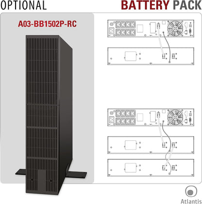 UPS Online – Noodstroomvoorziening – Stroombeveiliging – Server UPS – NAS UPS – Dubbele conversie met zuivere sinusgolf – 1500 VA / 1350 W, Rack 2U of Tower