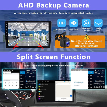 4+64G Stereo Auto 2 din Android met GPS -Navigatie, Bluetooth Dubbele din Radio Auto met Scherm, Motorsi Auto Radio Support Mirrorlink/FM/WIFI/USB/SWC + Microfoon