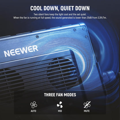 NEEWER 2-pack PL60C RGB videolamp LED-paneel continu licht set met 2 m licht statief/tas APP/2,4 G/DMX besturing 60W 23000Lux/0,5 m 2500K-10000K 18 scènes RGBCW Pro fotografie studioverlichting