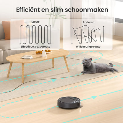 Lefant Robotstofzuiger M210P, Dun & Stil, 2200 Pa Zuigkracht, WiFi/Bluetooth/Alexa & App, 6 Reinigingsmodi, Zelfopladend, Tot 120 Min Looptijd, Ideaal Voor Dierenharen, Harde Vloeren & Tapijt
