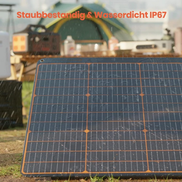 Zonnepanelen met Stekker - Zonnepaneel-Oplader - Zonnepaneel - 60 W - Opvouwbare - Draagbaar - met USB-C - QC 3.0 - DC-uitgang - voor Camping - Stroomuitval - Noodsituaties - IP67 Waterdichte - 18V DC - 70 x 64.5 x 8 cm - Zwart