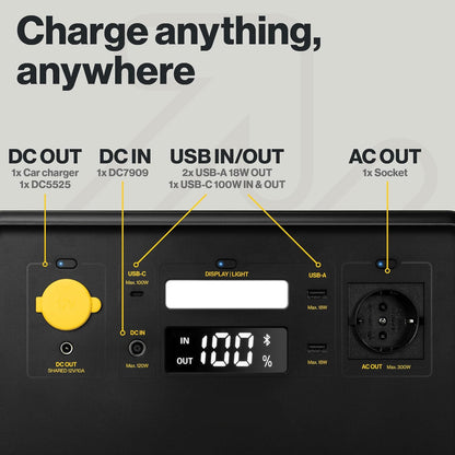 Portable Powerstation 294Wh, 300W, Extremely Long Life, Portable, LiFePo4, Power Bank with Power Outlet, Power Station Generator, Aqiila Powerbird S300 - QUORE