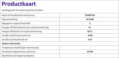 CAMPLUX AY132B 5 L/min Gas Boiler met Verstelbare Handgreep voor Buitendouche/Campers, Butaan (28-30mbar)/ Propaan (37 mbar)