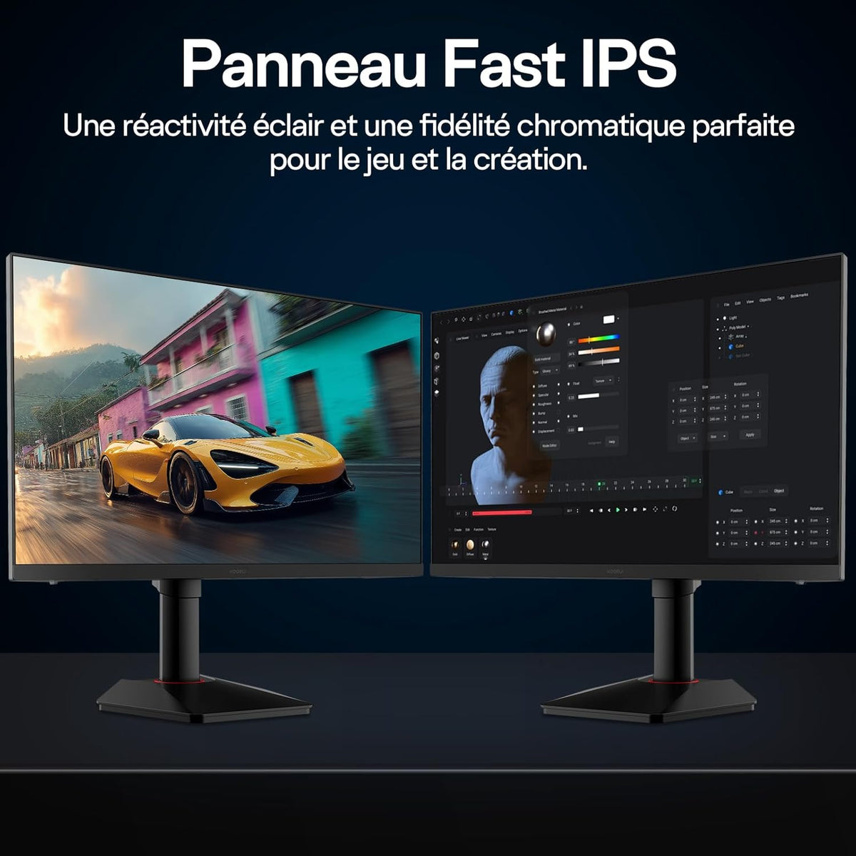 KOORUI G2722P Gaming PC Monitor 27 inch 200 Hz, QHD 2560 x 1440, Fast IPS 1ms, HDR400, 95% DCI-P3, Adaptive Sync, Height Adjustable, HDMI 2.0 & DP 1.4, Eye Care - QUORE