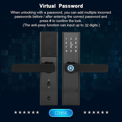 Intelligent Wifi Elektronisch Deurslot met Vingerafdruk en Digitaal Toetsenbord, Smart Code Deurslot voor Thuis