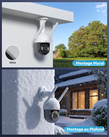 4K Wifi Beveiligingscamera – Beveiligingscamera Buiten – PTZ Camera – Draadloze Camera – Bewakingscamera – 5x Zoom – Mensdetectie & Kleuren Nachtzicht
