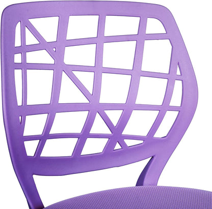 FurnitureR 2 stuks Home Office-stoel, ergonomische verstelbare hoogte draaibare rolstoel, computerstoel voor thuis, kantoor en studie, metaal, roze, paars, 38,5 cm x 40 cm x 75-87 cm