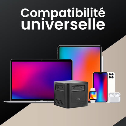T'nB - Oplaadstation met 8 oplaadpoorten, PD 3.1-technologie, 380W, 6 USB-C-poorten en 2 USB-A-poorten, compact formaat - zwart