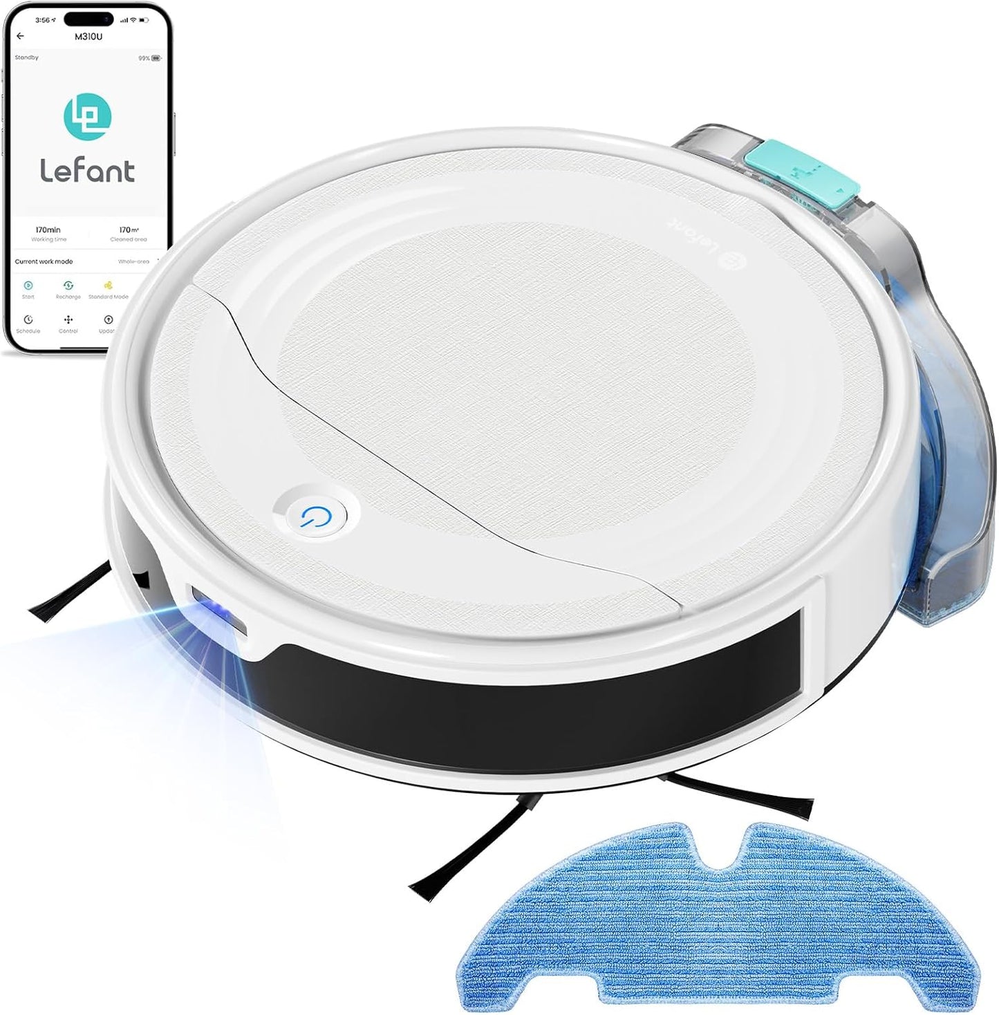 Robotstofzuiger – Dweilrobot – Stofzuigrobot – Schoonmaakrobot – Ultrathin Robotstofzuiger – 6000 Pa Zuigkracht – Tapijtherkenning & App-/Spraakbediening