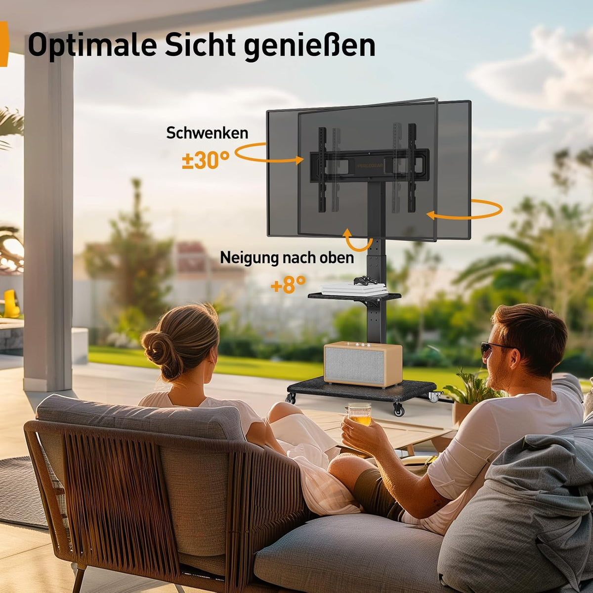 TV-standaard met wielen voor 32-75" tv's