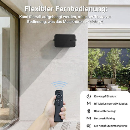 Wandluidsprekerset – Bluetooth Speakerset – Luidsprekerset – Actieve/Passieve Speakers – Set van 2 – 400W Piekvermogen – IPX5 Waterdicht