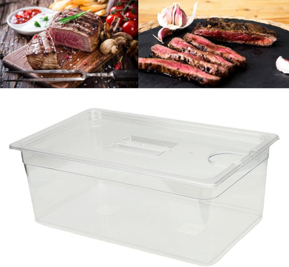 Qcwwy Overig Keukengereedschap Accessoires Sous Vide-container met Deksel 25 Liter voor Vrijwel Alle Onderdompelingscirculatoren Fornuizen Kristalhelder Transparant Accessoireset Slowcooker