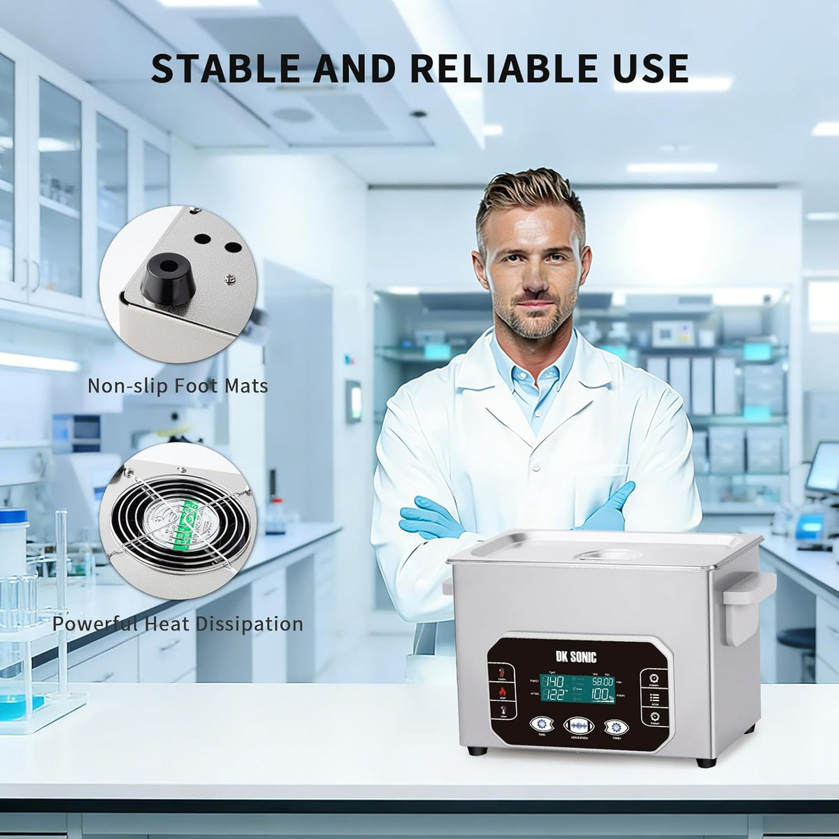 DK SONIC Professionele Ultrasone Reiniger 4L, 120W Precisie Ultrasone Sieradenreiniger met Intelligente Touchbediening, Vijf Standen voor Brillen, Kettingen, Horloges, Munten (Inclusief Mandje)