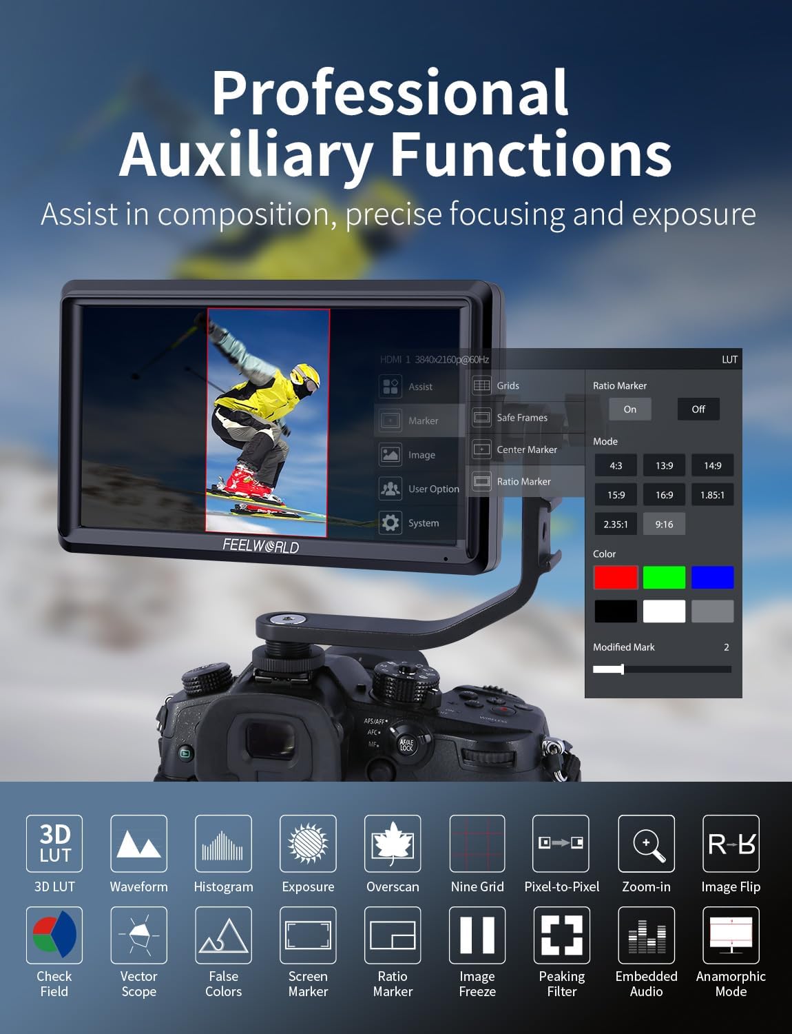 FEELWORLD S55E 5,5 inch DSLR Camera Field Video Monitor