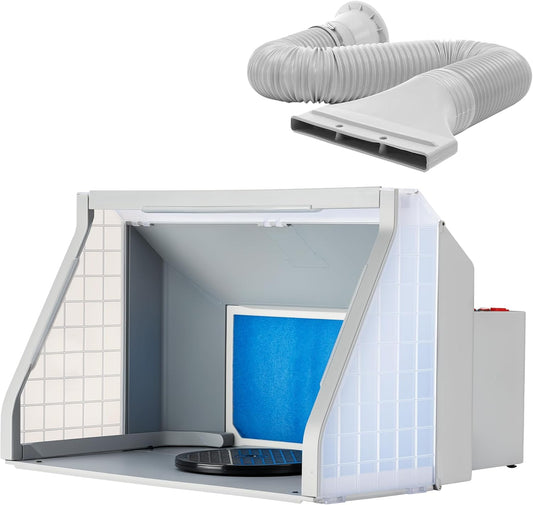 Wiltec airbrush-afzuigsysteem 9m³/min met LED-verlichting, tweetraps schakelaar en dubbele ventilator