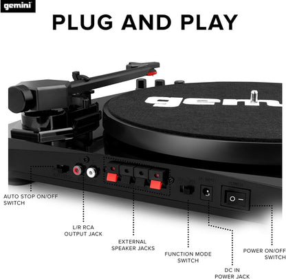 Gemini TT-900BB Platenspeler met geluidssysteem, bluetooth, compleet systeem
