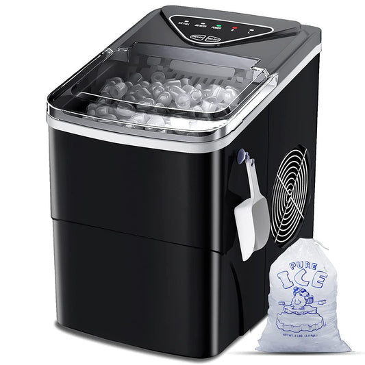 IJsblokjesmachine – IJsmaker – Ijsklontjesmachine – IJsblokjesmaker – IJsblokjesgenerator – Supersnel 9 IJsblokjes in 6 Minuten – Zelfreinigende Functie