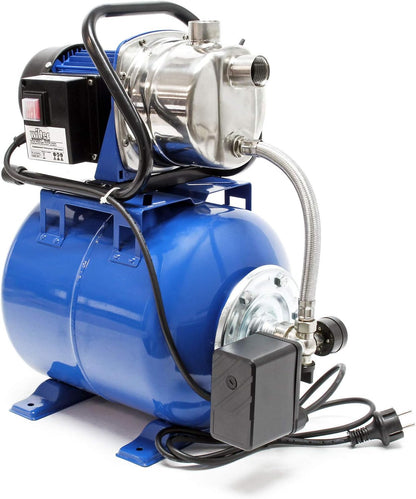 Drukwaterpomp – Waterpomp – Tuinpomp – Membraanpomp – Drukketel – 19 Liter Membraanketel – 1200W Motorvermogen – 3400 L/uur Debiet