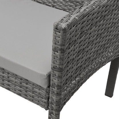 SVITA Brooklyn XL Poly Rattan Dining Set Lounge Set Garden Furniture Set Dining Table Grey - QUORE