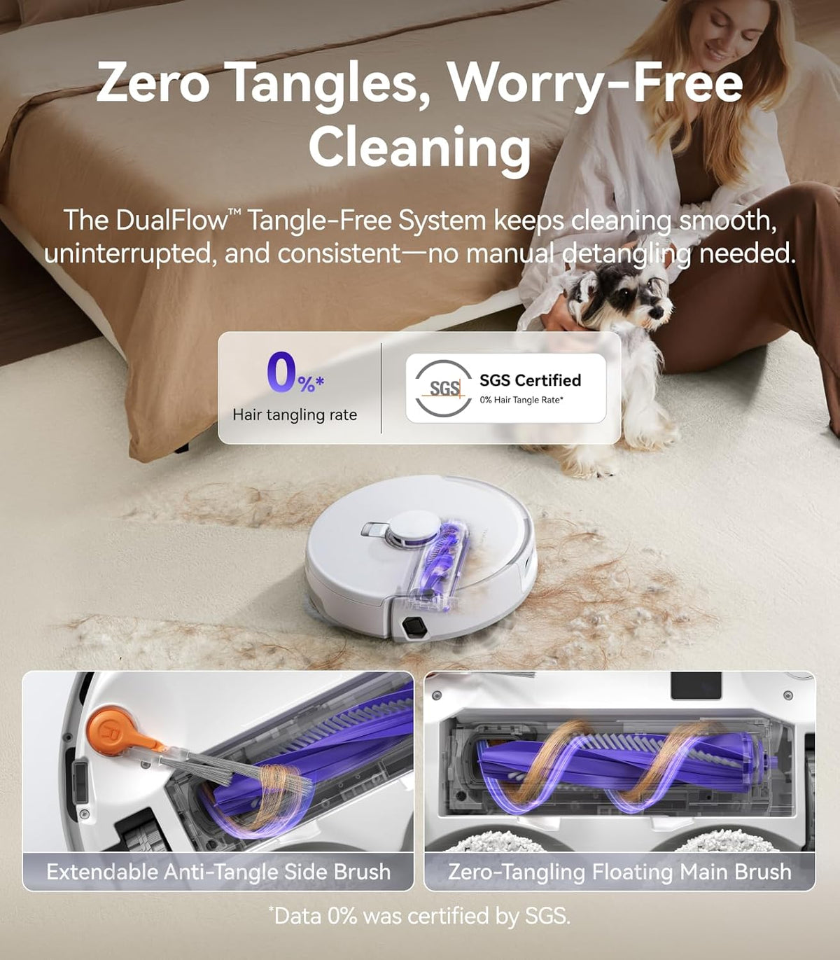 NARWAL Freo Z10 Pro Robotstofzuiger en Dweil, 18500Pa, CarpetFocus 2.0, DualFlow 2.0 Anti-klit voor Haren, Uitschuifbare Dweil, LDS Radarnavigatie, 75℃ Warm Water Zelfreiniging, Zelfreinigend