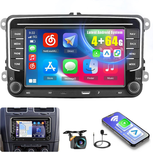 Android Autoradio – 2-DIN Autoradio – Multimedia Radio – Navigatie Systeem – Auto Touchscreen Radio – 8-Core Processor – 7 Inch Groot Scherm - QUORE
