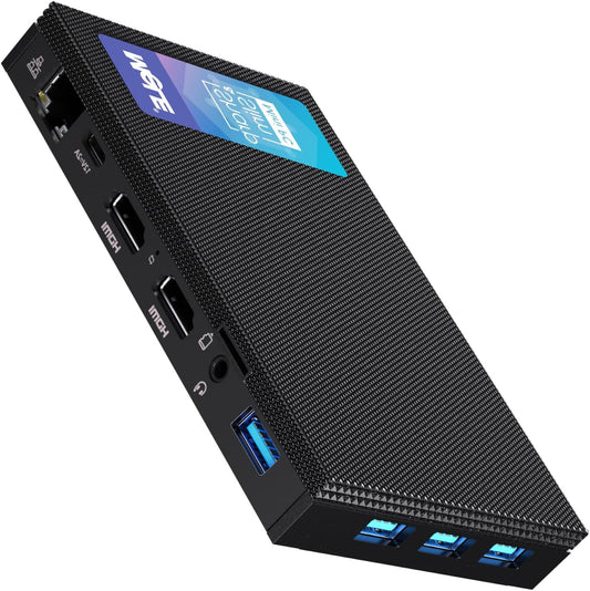 Mini PC – Micro Desktop – Compacte PC – Kleine Computer – Stille Desktop – Celeron N5105 8GB RAM 128GB Opslag – Fanless Geruisloos – Dual 4K HDMI & VESA Beugel