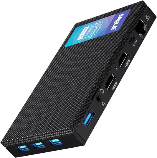 Mini PC, MeLE Quieter3Q Celeron N5105 8GB 128GB Micro Computer Fanless Kleine Desktop Servers met Gigabit Ethernet 2.4G&5G Wifi, Dual 4K HDMI, VESA voor Kantoor/Studie/Thuis