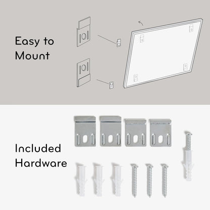 U Brands Melamine niet-magnetisch droogwisbord, 24 x 45 cm, zilveren aluminium frame