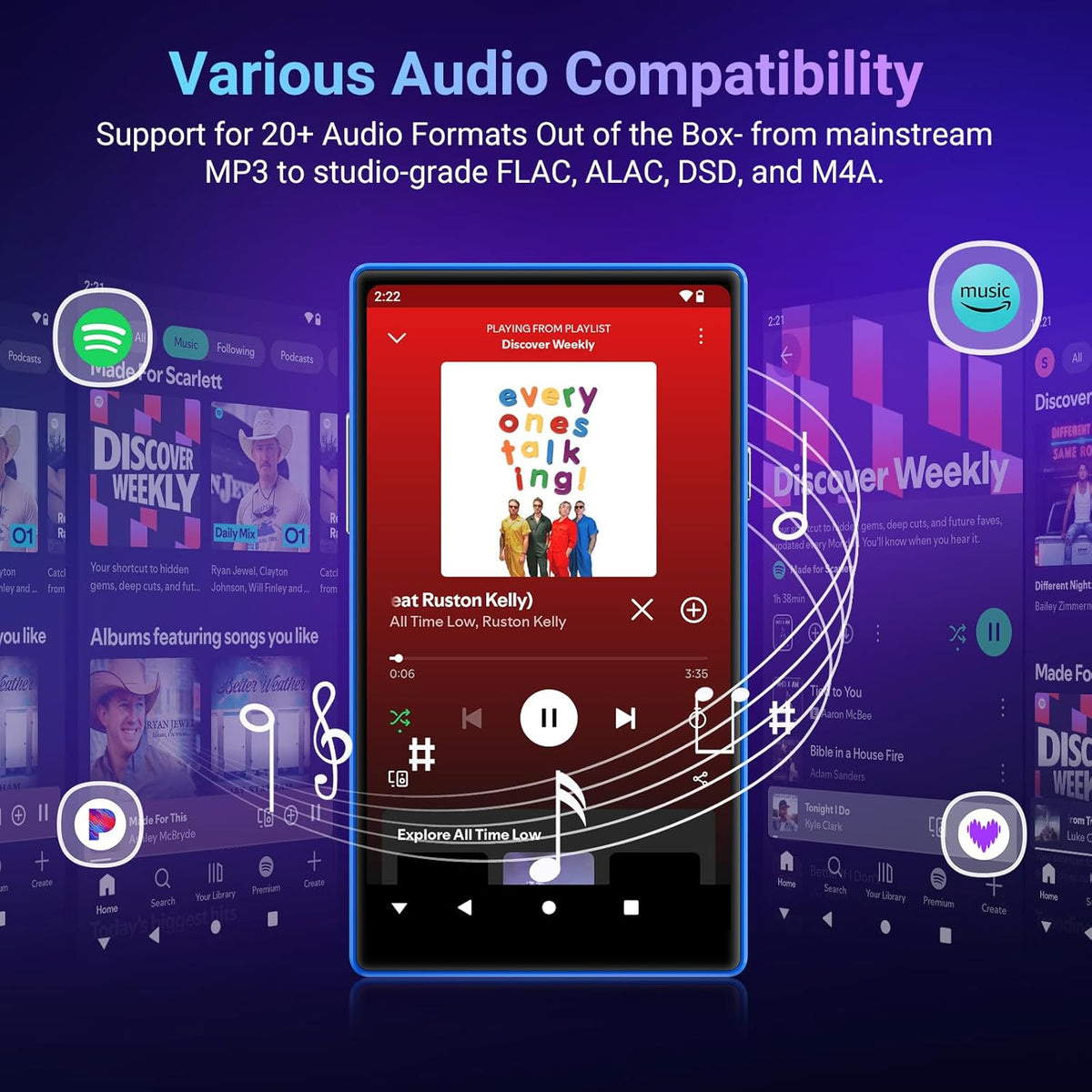 MP3-Speler – Muziekspeler – Portable Media Player – Draagbare Muziekspeler – Audio Player – 5 Inch HD Scherm – Android 13 Systeem
