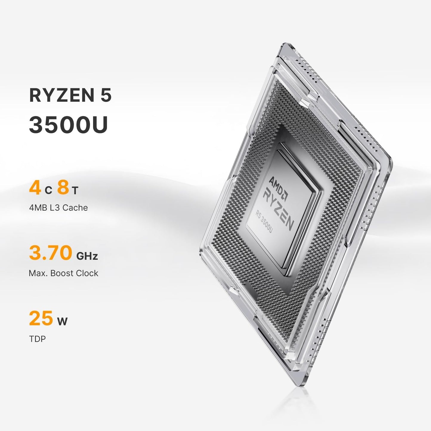 C4 Neo Mini pc, Ryzen 5 3500U(tot 3,7 GHz) minicomputer, 16 GB DDR4, 512 GB SSD, ondersteuning voor drie 4K schermen, WiFi 5/BT5.0/Dual Ethernet, mini desktop voor thuiskantoor