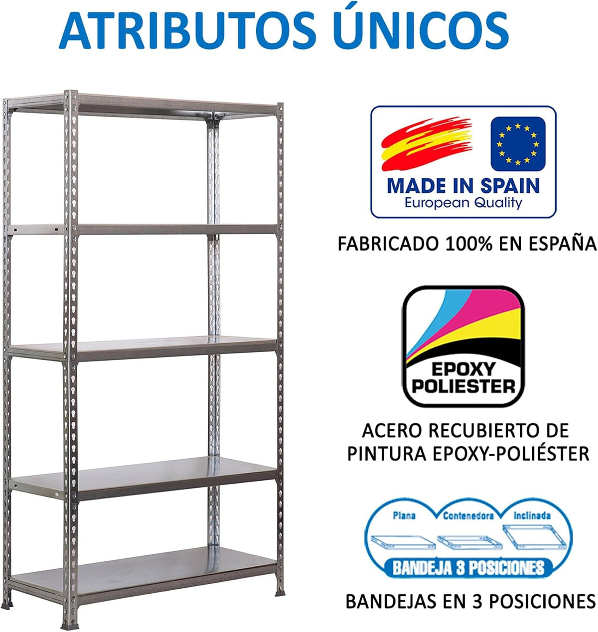 Simon Rack Stellingkast Metaal, 2000x1000x500 mm, Buigpunt 180, 5 Verstelbare Niveaus, Metalen Planken, Robuust Opslagrek voor Garage, Kelder en Werkplaats, Grijs – SimonClick